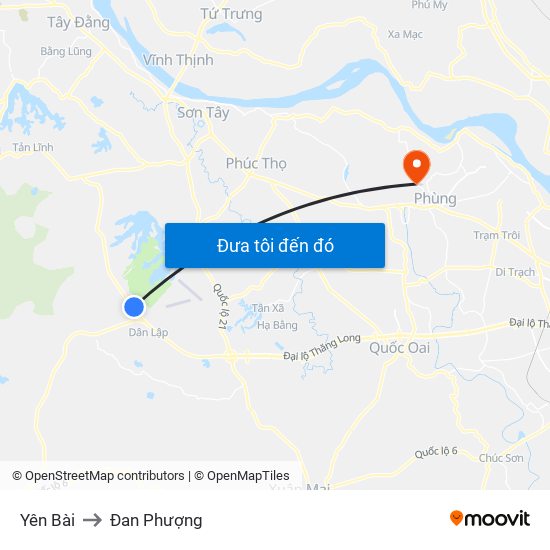 Yên Bài to Đan Phượng map