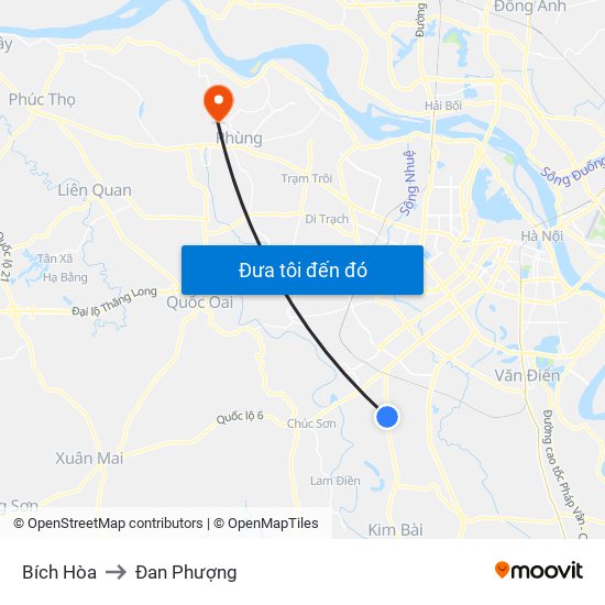 Bích Hòa to Đan Phượng map