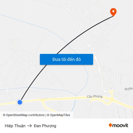 Hiệp Thuận to Đan Phượng map