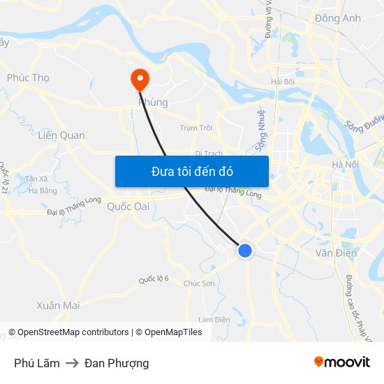 Phú Lãm to Đan Phượng map