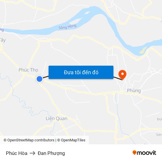 Phúc Hòa to Đan Phượng map