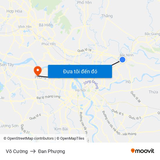 Võ Cường to Đan Phượng map