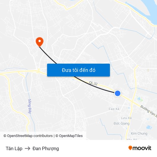 Tân Lập to Đan Phượng map