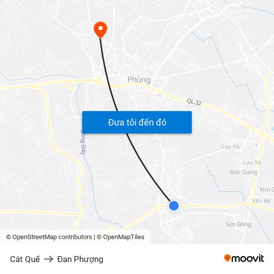 Cát Quế to Đan Phượng map
