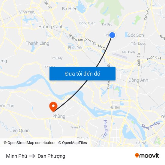 Minh Phú to Đan Phượng map