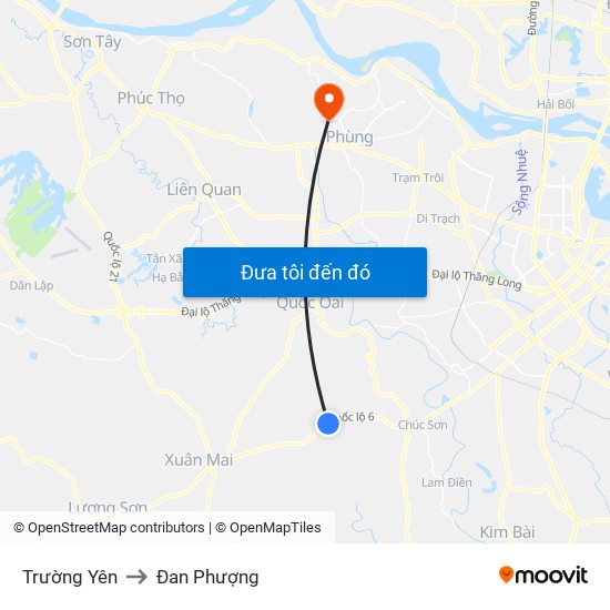 Trường Yên to Đan Phượng map