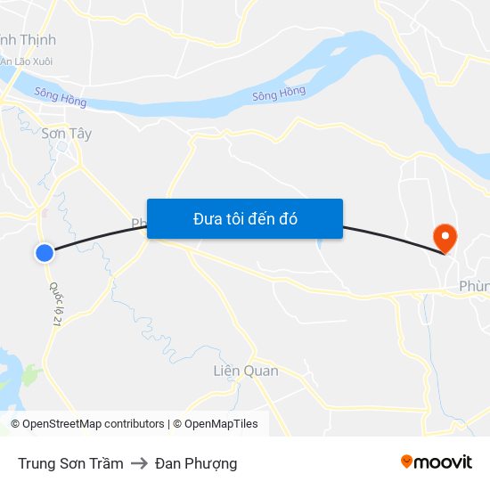 Trung Sơn Trầm to Đan Phượng map