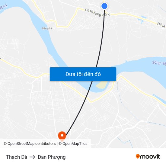 Thạch Đà to Đan Phượng map