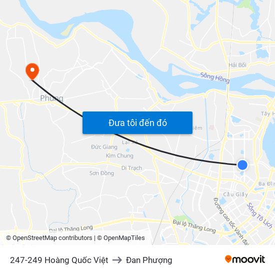 247-249 Hoàng Quốc Việt to Đan Phượng map