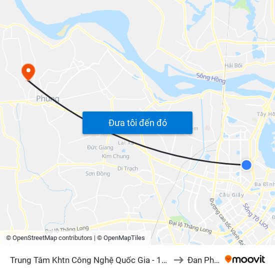Trung Tâm Khtn Công Nghệ Quốc Gia - 18 Hoàng Quốc Việt to Đan Phượng map