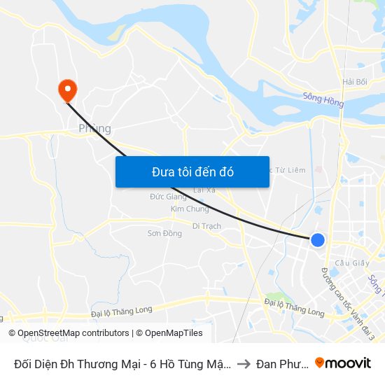 Đối Diện Đh Thương Mại - 6 Hồ Tùng Mậu (Cột Sau) to Đan Phượng map