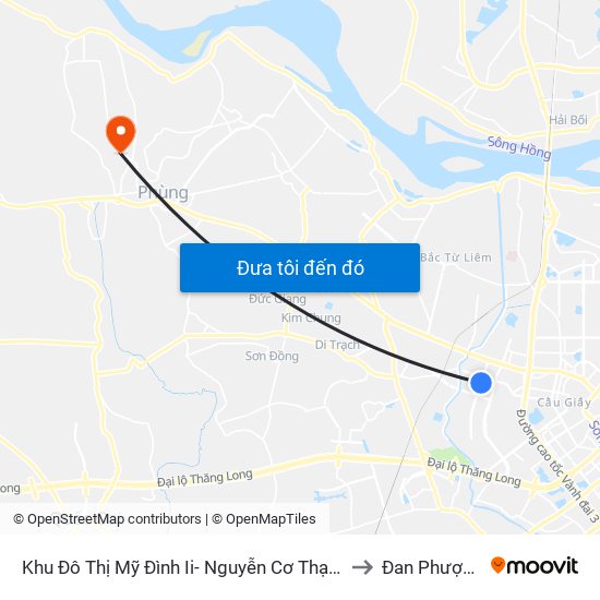 Khu Đô Thị Mỹ Đình Ii- Nguyễn Cơ Thạch to Đan Phượng map