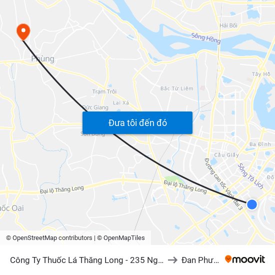 Công Ty Thuốc Lá Thăng Long - 235 Nguyễn Trãi to Đan Phượng map