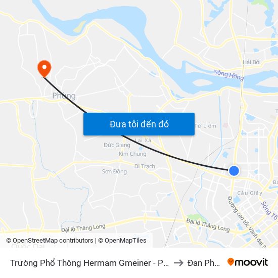 Trường Phổ Thông Hermam Gmeiner - Phạm Văn Đồng to Đan Phượng map