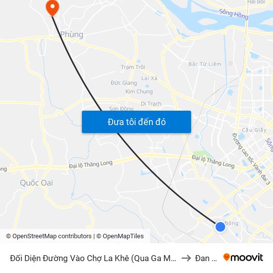 Đối Diện Đường Vào Chợ La Khê (Qua Ga Metro La Khê) - 405 Quang Trung (Hà Đông) to Đan Phượng map