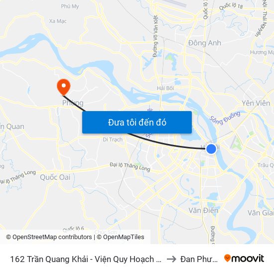 162 Trần Quang Khải - Viện Quy Hoạch Thủy Lợi to Đan Phượng map