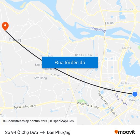 Số 94 Ô Chợ Dừa to Đan Phượng map