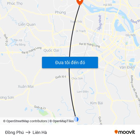 Đồng Phú to Liên Hà map