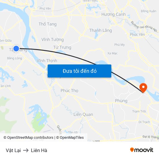 Vật Lại to Liên Hà map