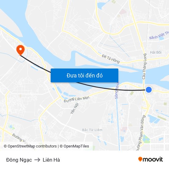 Đông Ngạc to Liên Hà map