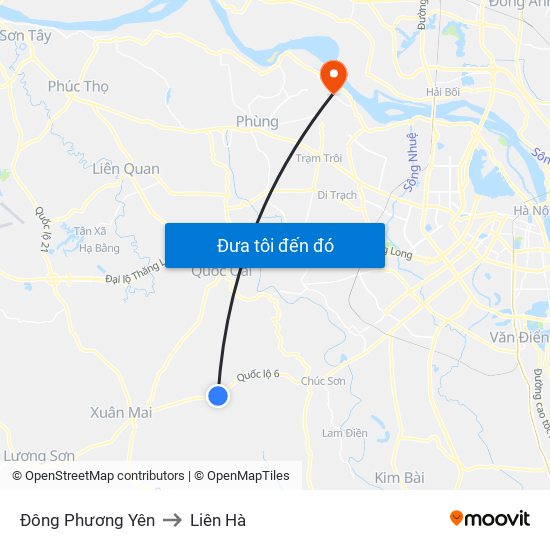 Đông Phương Yên to Liên Hà map