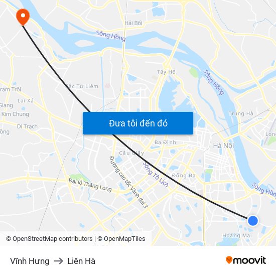 Vĩnh Hưng to Liên Hà map