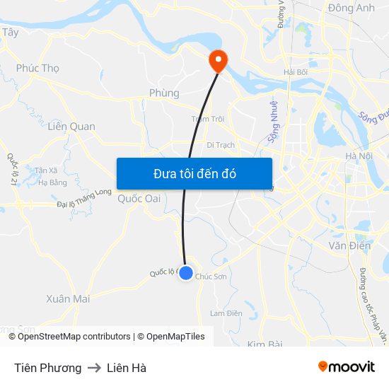 Tiên Phương to Liên Hà map