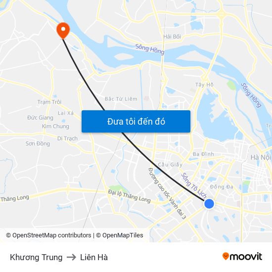 Khương Trung to Liên Hà map