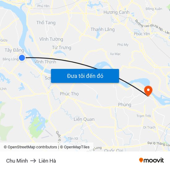 Chu Minh to Liên Hà map