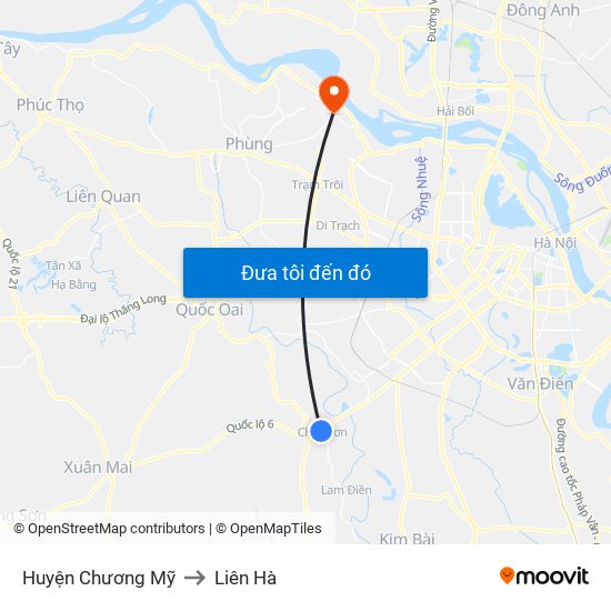 Huyện Chương Mỹ to Liên Hà map