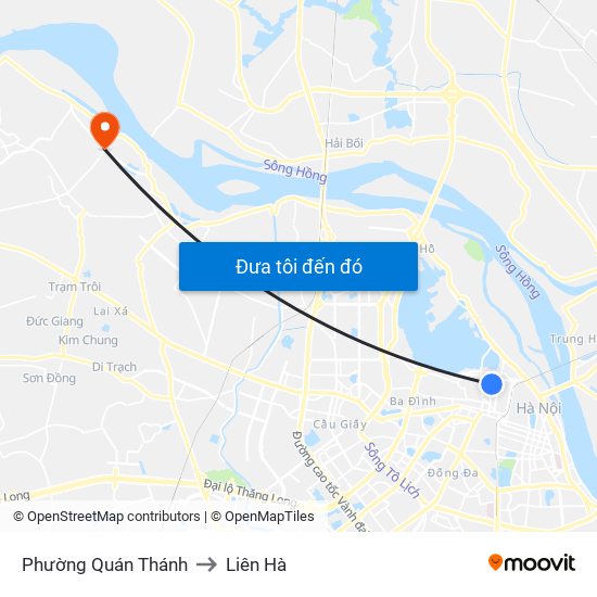 Phường Quán Thánh to Liên Hà map