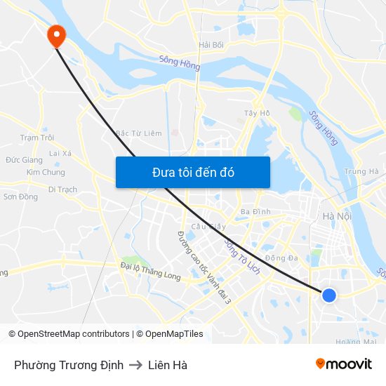 Phường Trương Định to Liên Hà map
