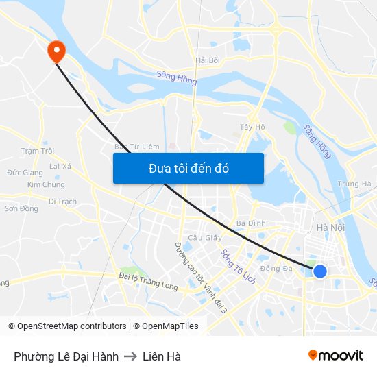 Phường Lê Đại Hành to Liên Hà map