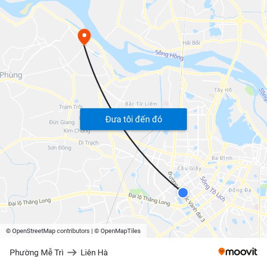 Phường Mễ Trì to Liên Hà map