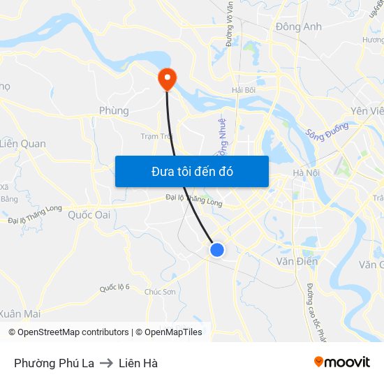 Phường Phú La to Liên Hà map