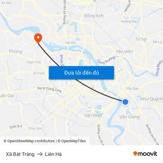 Xã Bát Tràng to Liên Hà map