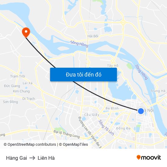 Hàng Gai to Liên Hà map