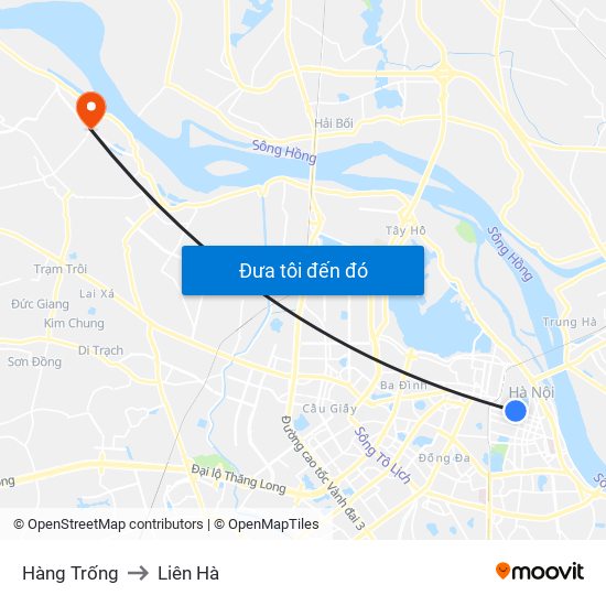 Hàng Trống to Liên Hà map