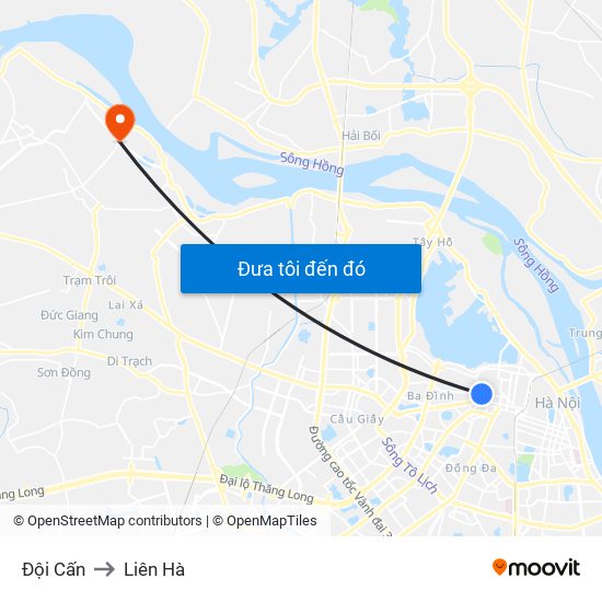 Đội Cấn to Liên Hà map