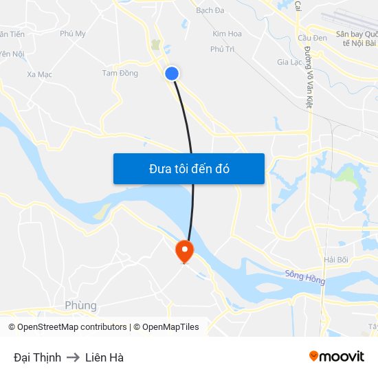 Đại Thịnh to Liên Hà map