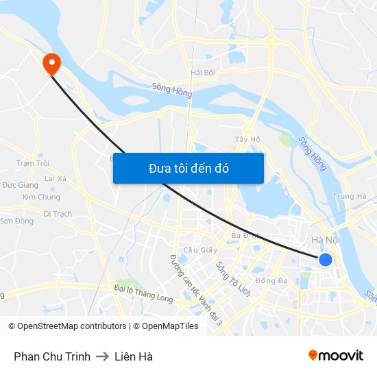 Phan Chu Trinh to Liên Hà map