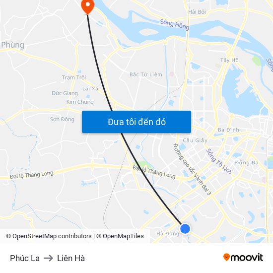 Phúc La to Liên Hà map