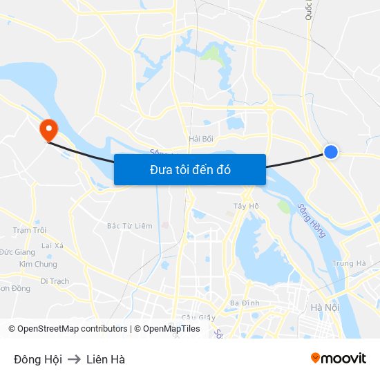 Đông Hội to Liên Hà map