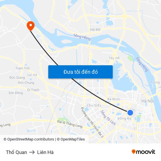 Thổ Quan to Liên Hà map