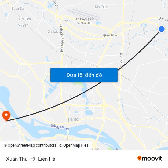 Xuân Thu to Liên Hà map