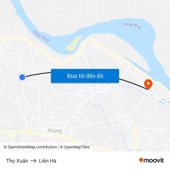 Thọ Xuân to Liên Hà map