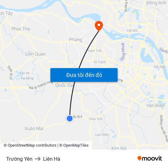 Trường Yên to Liên Hà map