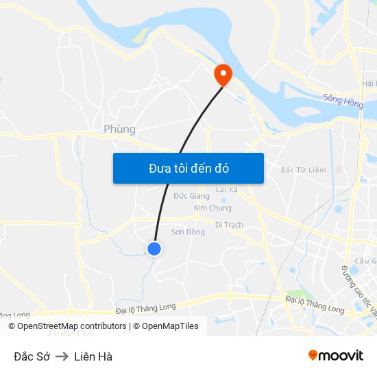 Đắc Sở to Liên Hà map