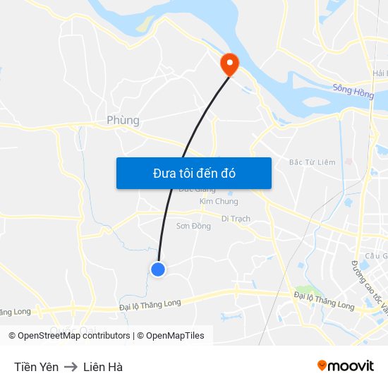 Tiền Yên to Liên Hà map