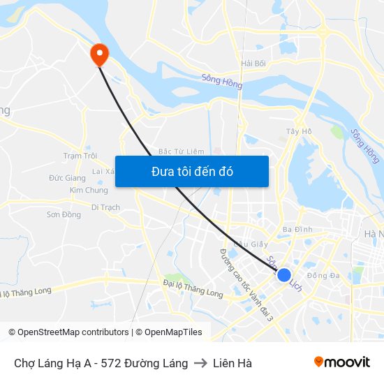 Chợ Láng Hạ A - 572 Đường Láng to Liên Hà map